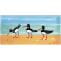 Oystercatchers panorama hand-painted tile